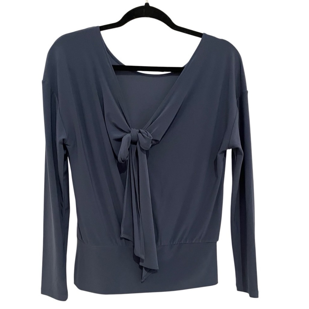 White House Black Market Gray Women's Top w/ Bow
